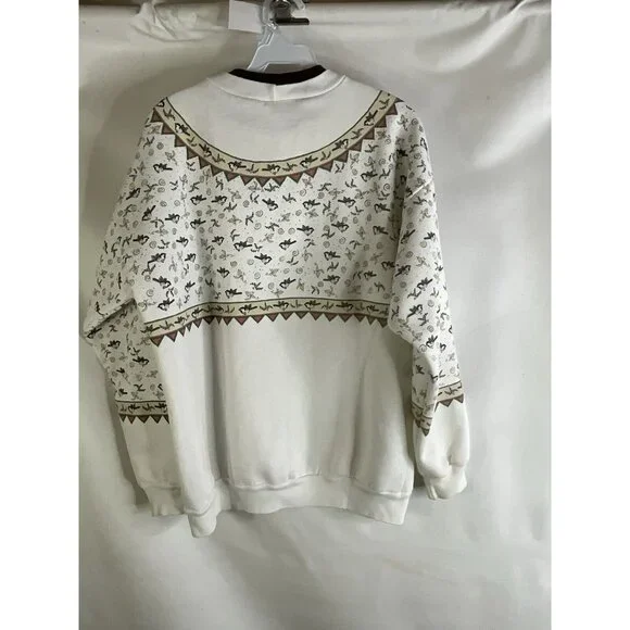 💥BOGO💥 Vintage Cream and Brown Patterned Sweater - Picture 5 of 7